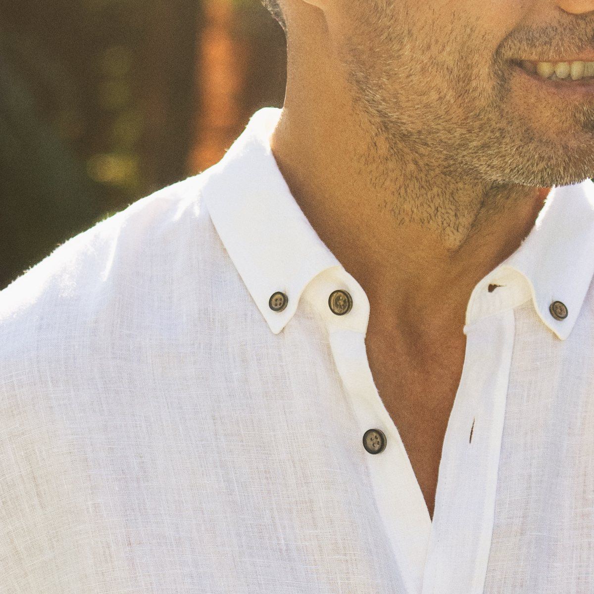 Lino lavado, button-down, confección